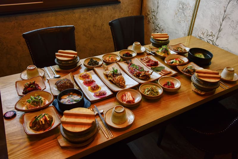 An Icheon rice set meal with many side dishes, the local speciality the festival celebrates