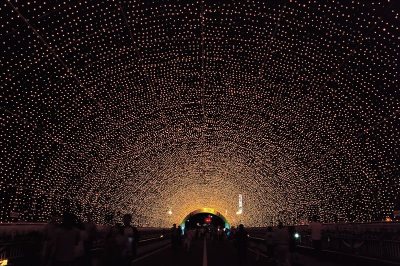 A tunnel of tiny lights at the 2007 Muju Firefly Festival