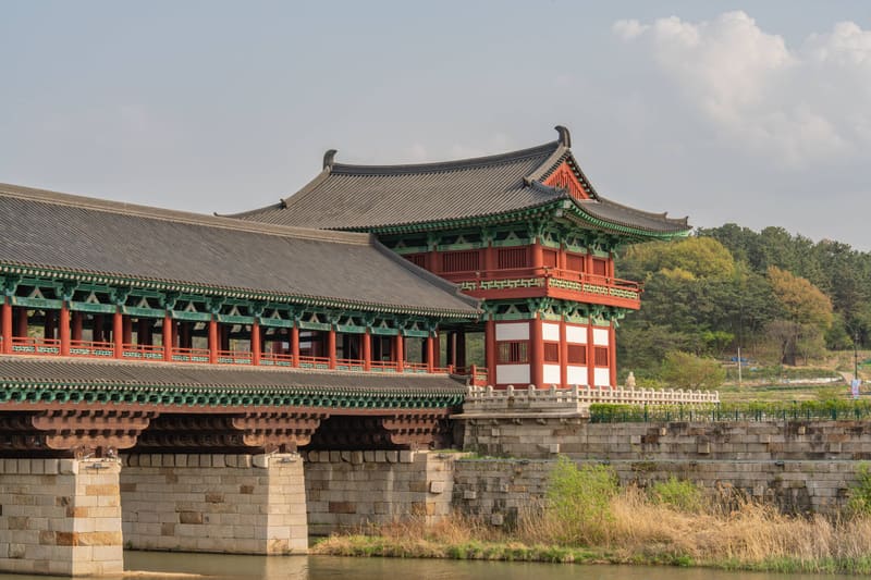 Woljeonggyo, the reconstructed Silla-era covered bridge in Gyeongju and one of the festival venues