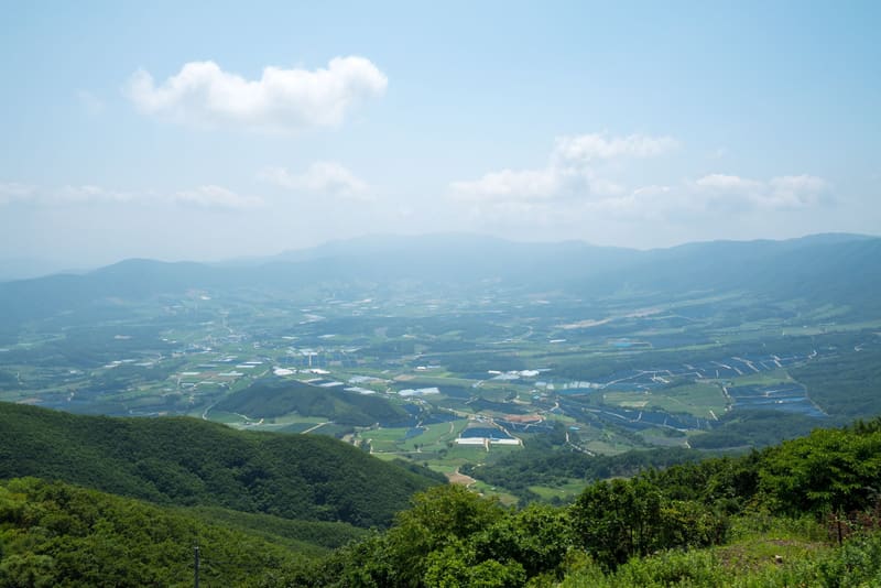 The Haean Basin, known as the Punchbowl, seen from the Eulji Observatory in Yanggu